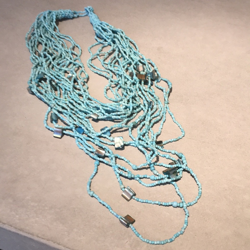Blue Seaweed Necklace